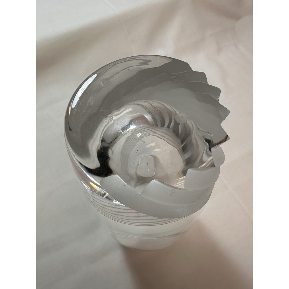 Lenox Windswept Heavy Cut Crystal 9"Vase Clear And‎ Frosted - Picture 6 of 13